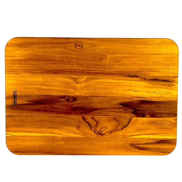 Tramontina: Teak, engraved serving, cutting board, with inlay boarder. New - Picture 3 of 7